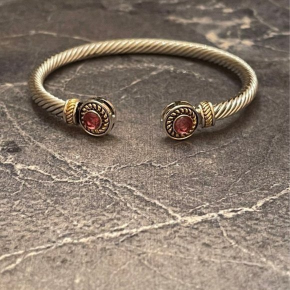 Twisted Cable Bracelet Stainless Pink - Picture 1 of 3